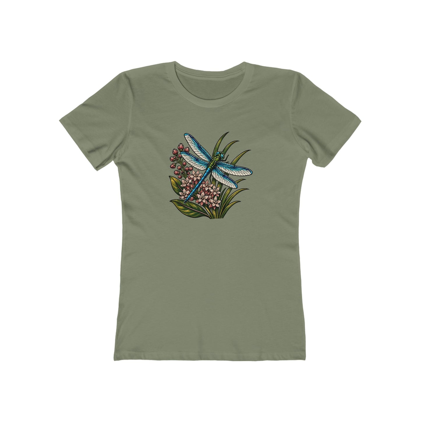 Dragonfly Floral Boyfriend Fit T‑Shirt