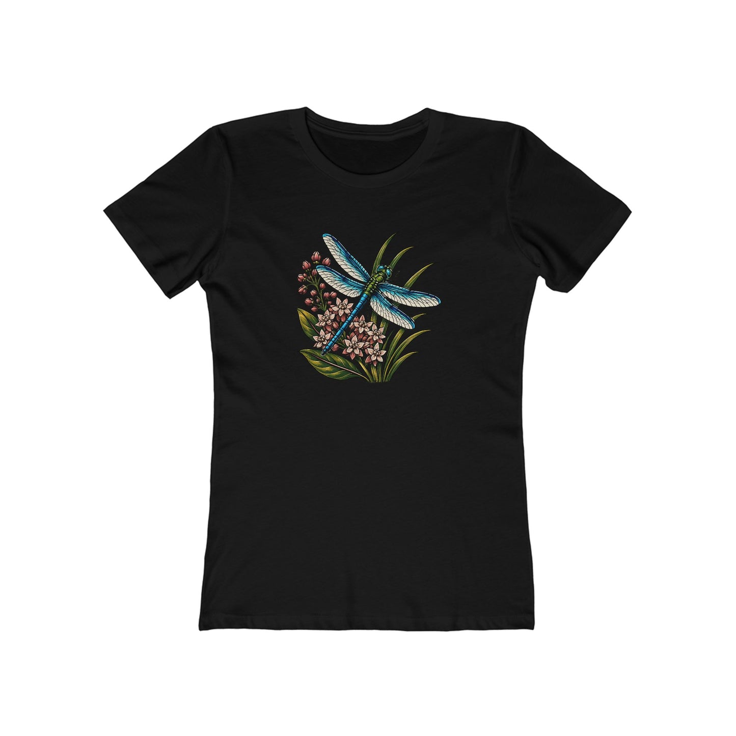 Dragonfly Floral Boyfriend Fit T‑Shirt