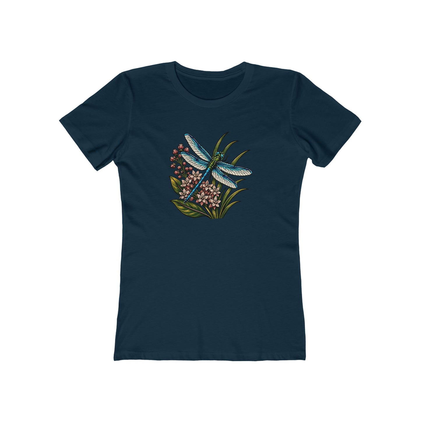 Dragonfly Floral Boyfriend Fit T‑Shirt