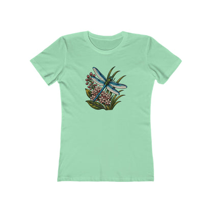 Dragonfly Floral Boyfriend Fit T‑Shirt