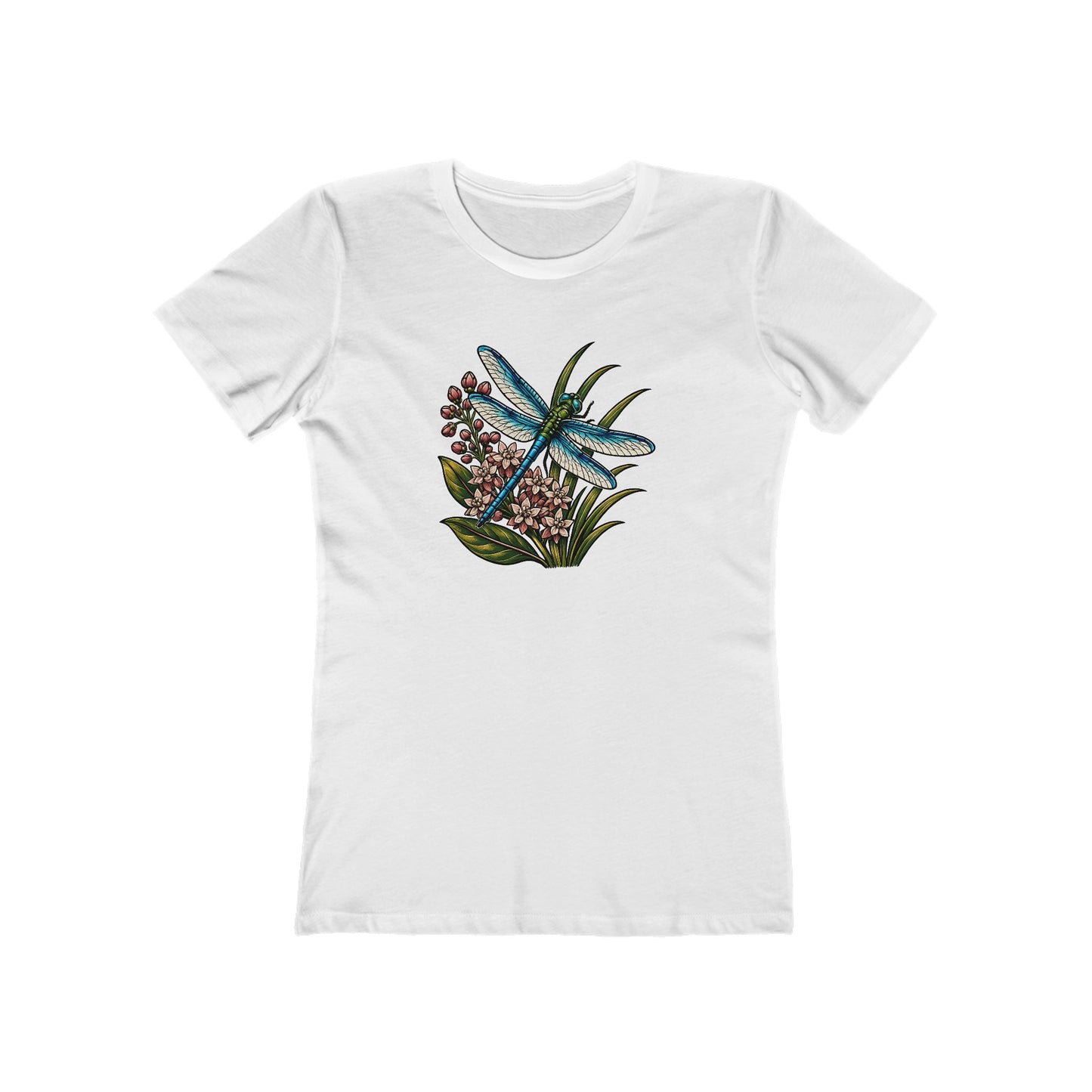 Dragonfly Floral Boyfriend Fit T‑Shirt