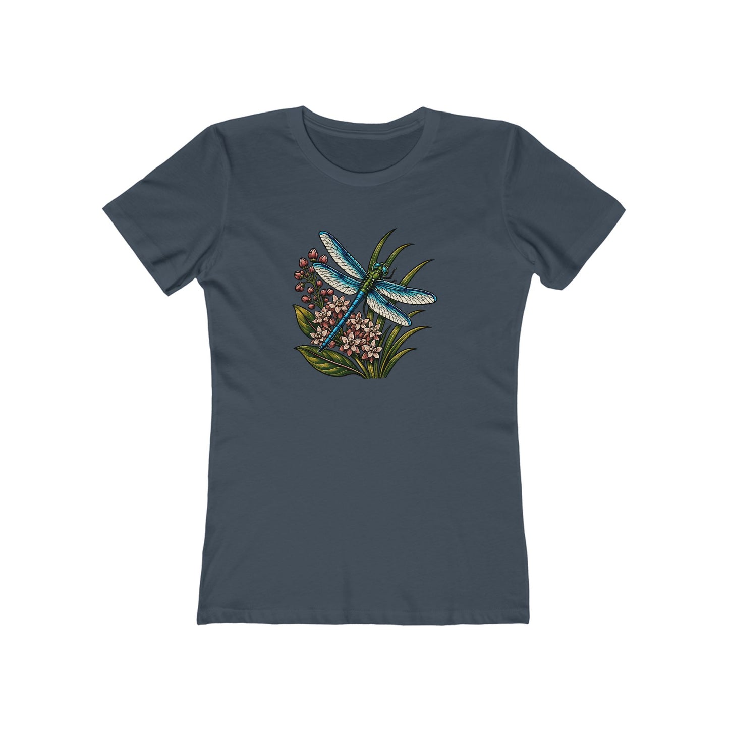 Dragonfly Floral Boyfriend Fit T‑Shirt
