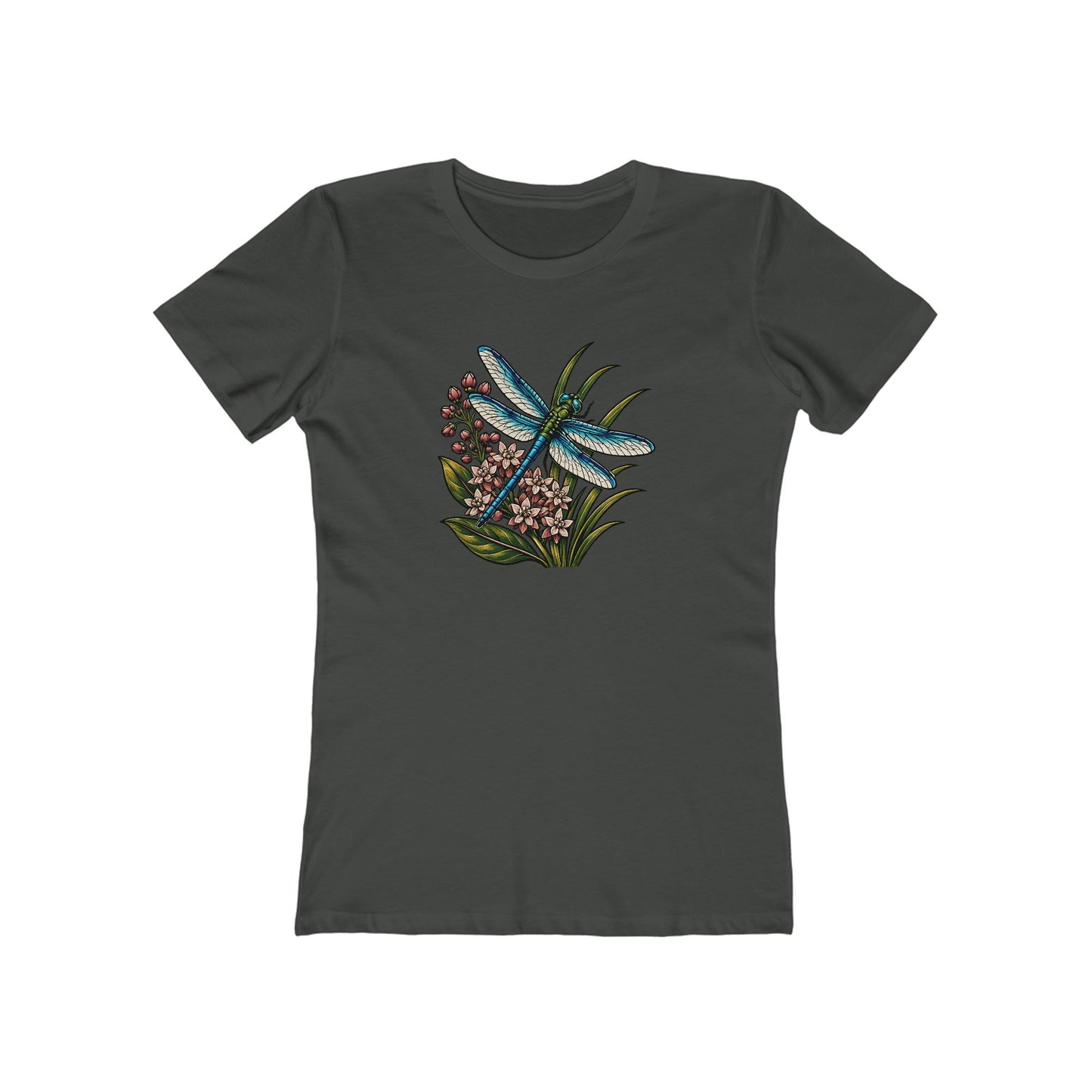 Dragonfly Floral Boyfriend Fit T‑Shirt