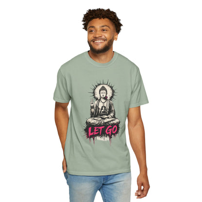 T-Shirt, Short Sleeve Boxy Crew Neck - Buddha "Let Go"