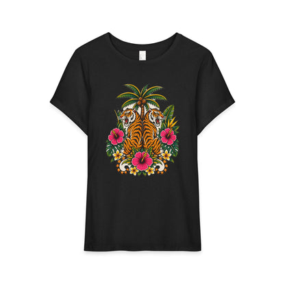 Tropical Tiger Floral Tee Shirt