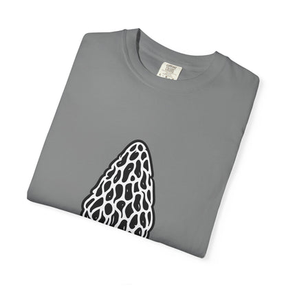 T-Shirt, Short Sleeve Boxy Crew Neck - Hand-Drawn Forager Morel Mushroom