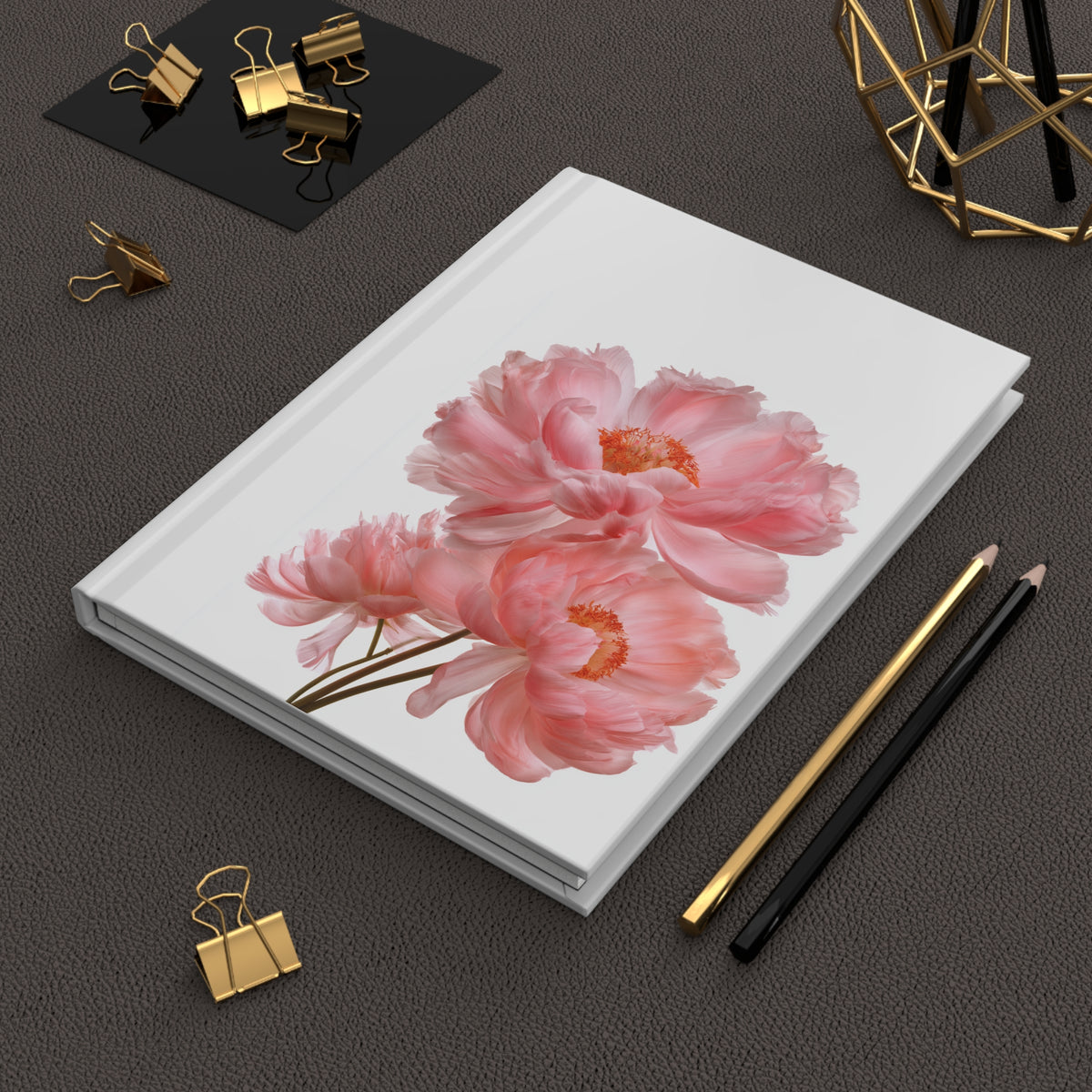 Journal Notebook, Hardcover Lined - Peonies in Bloom