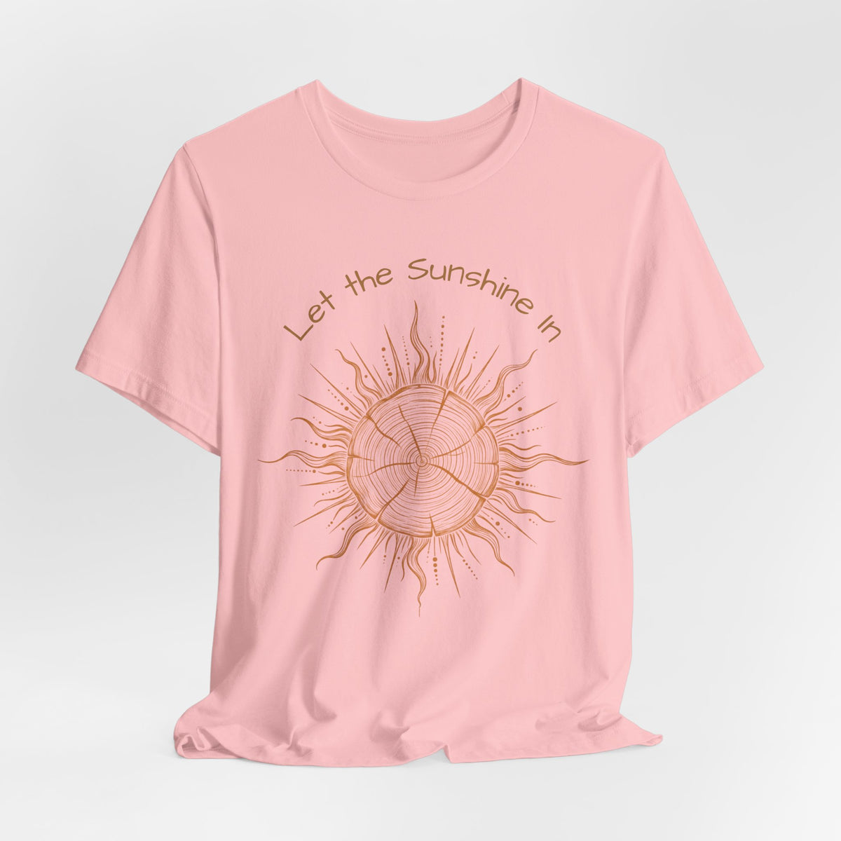 T-Shirt, Short Sleeve Boxy Crew Neck - Let the Sunshine In Sun Positive Vibes