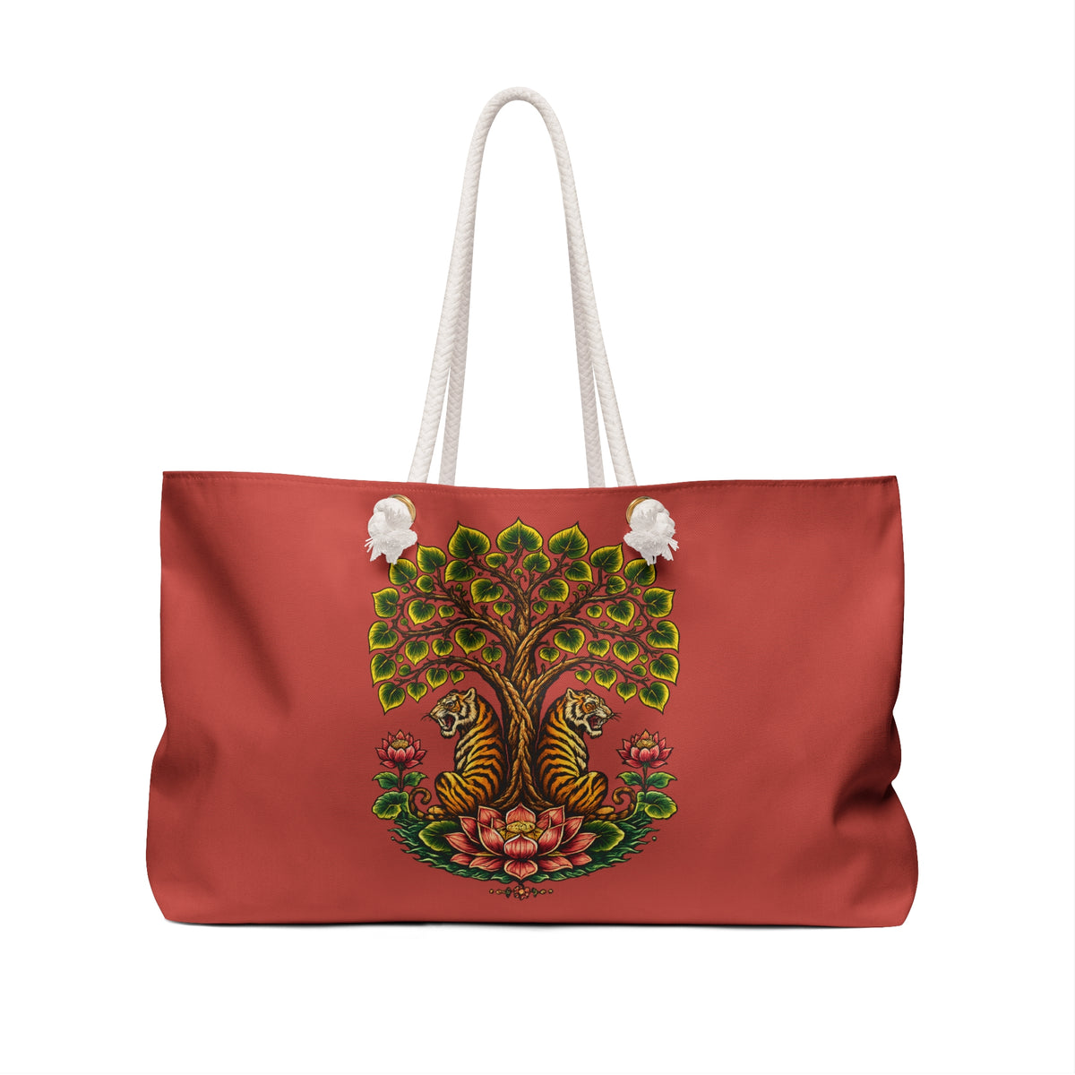 Tote, Weekender Travel  Bag - Boho Tiger Bodhi Tree