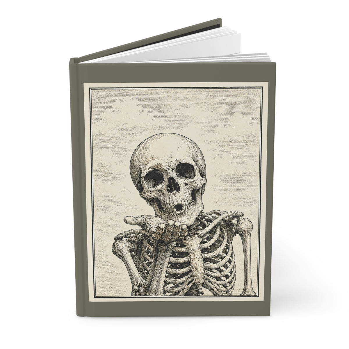 Journal Notebook, Hardcover Lined - Skeleton Blowing a Kiss