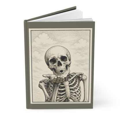 Journal Notebook, Hardcover Lined - Skeleton Blowing a Kiss