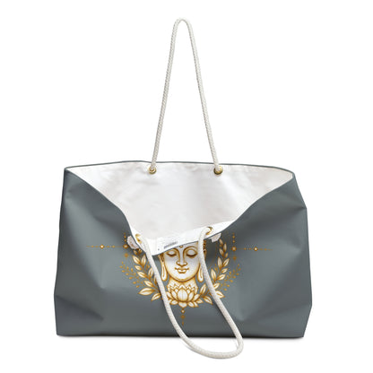 Tote, Weekender Travel  Bag- Gold Lotus Buddha Meditation