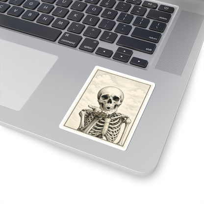 Sticker,  Kiss-Cut - Gothic Skeleton Blowing Kiss