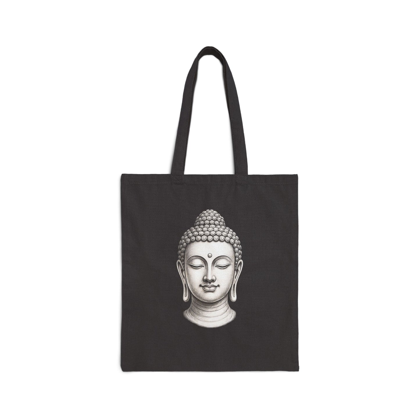 Serene Buddha Head Canvas Tote Bag