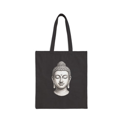 Serene Buddha Head Canvas Tote Bag