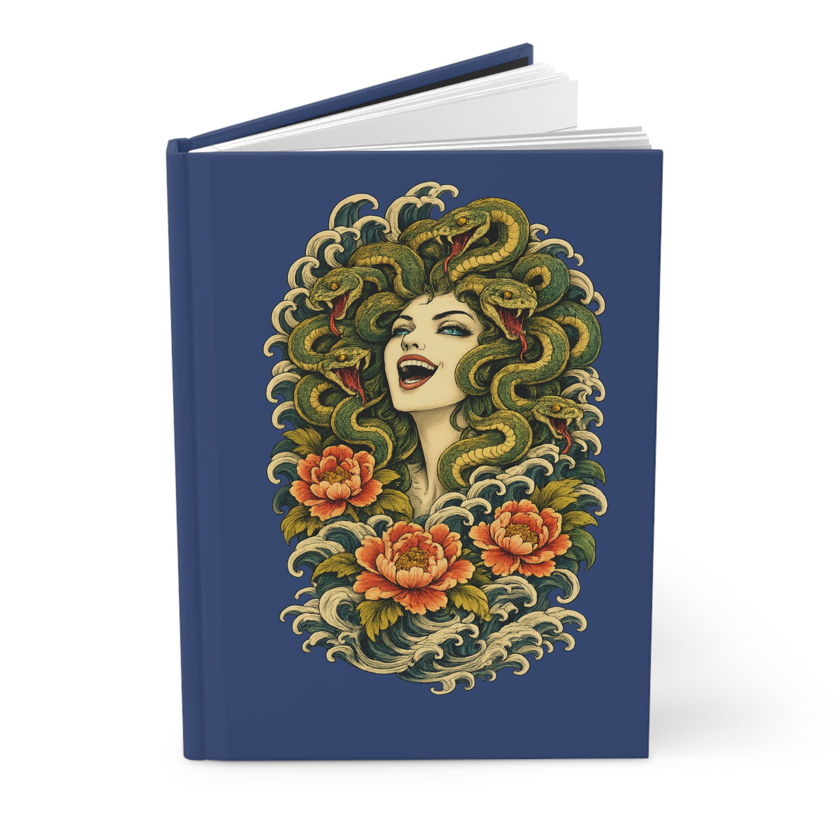 Journal Notebook, Hardcover Lined - Medusa Snake Head
