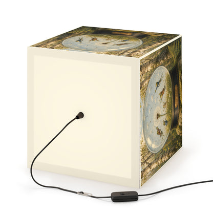 Frogs and Dandelions in a Snow Globe Cube Lamp
