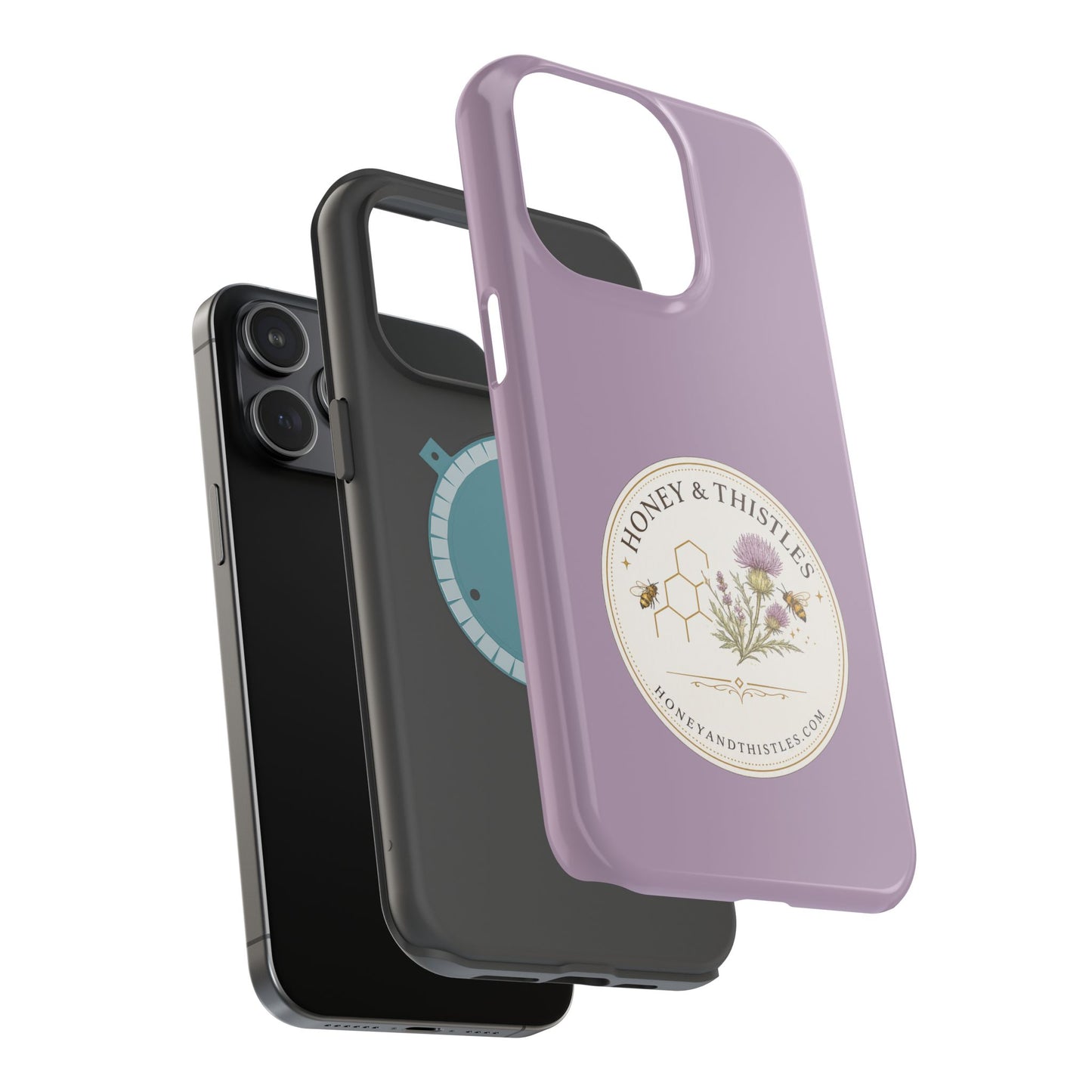 Floral Honey & Thistles Magnetic Phone Case — Impact-Resistant MagSafe-Compatible