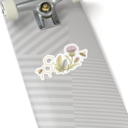 Thistle and Bees sticker | Kiss-Cut Sticker