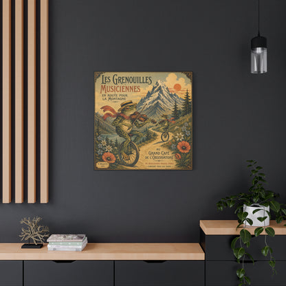 Vintage Frog Musicians Canvas Art – 'Les Grenouilles Musiciennes' Stretched Matte Print