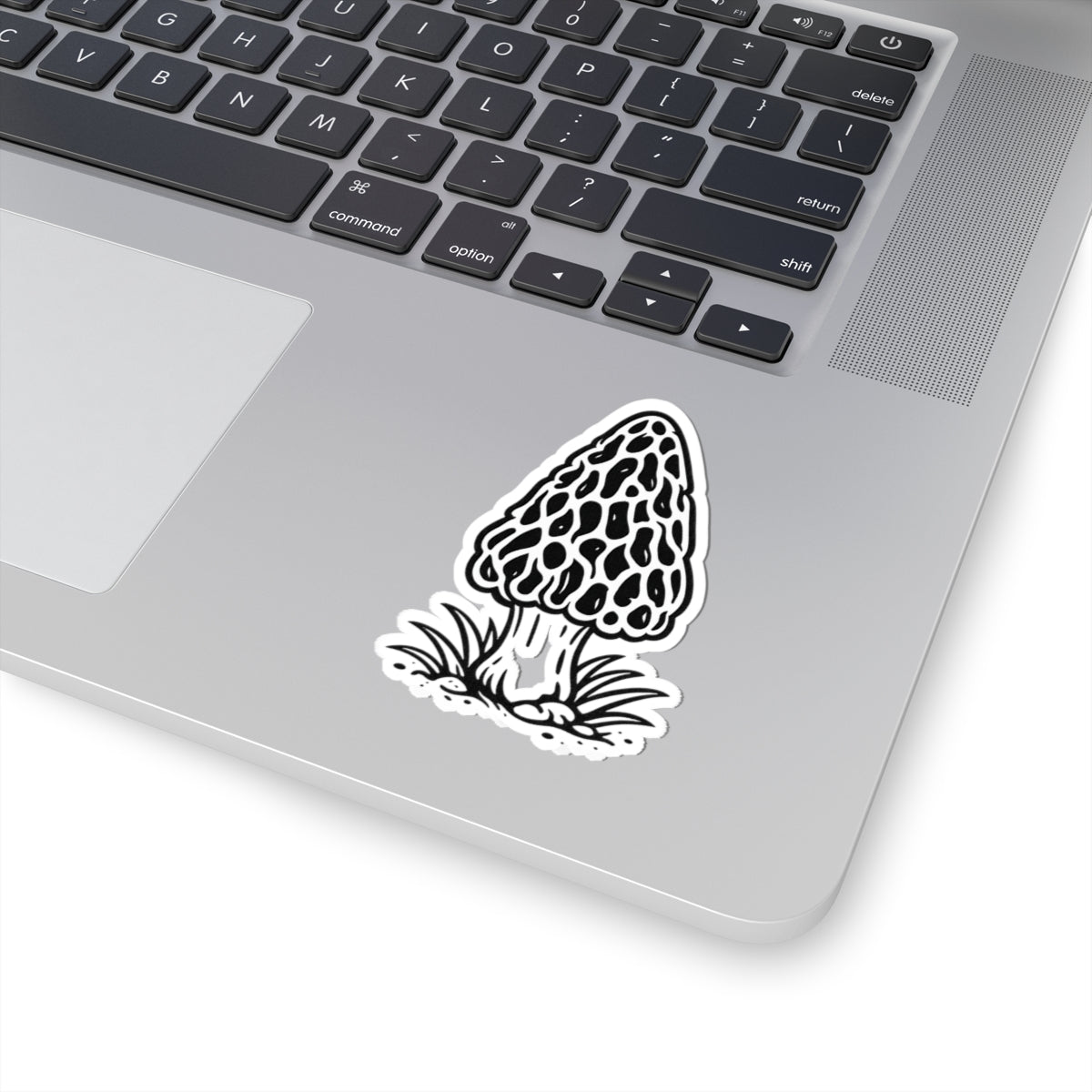 Sticker,  Kiss-Cut - Black & White Morel Mushroom