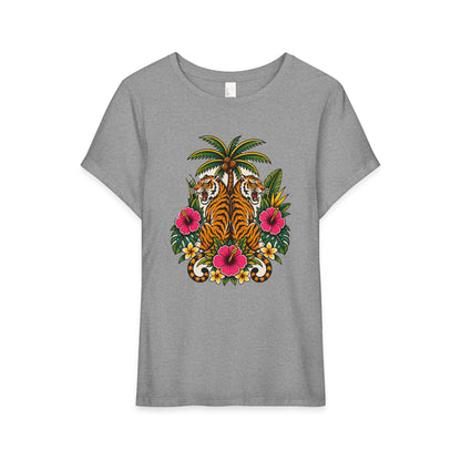 Tropical Tiger Floral Tee Shirt