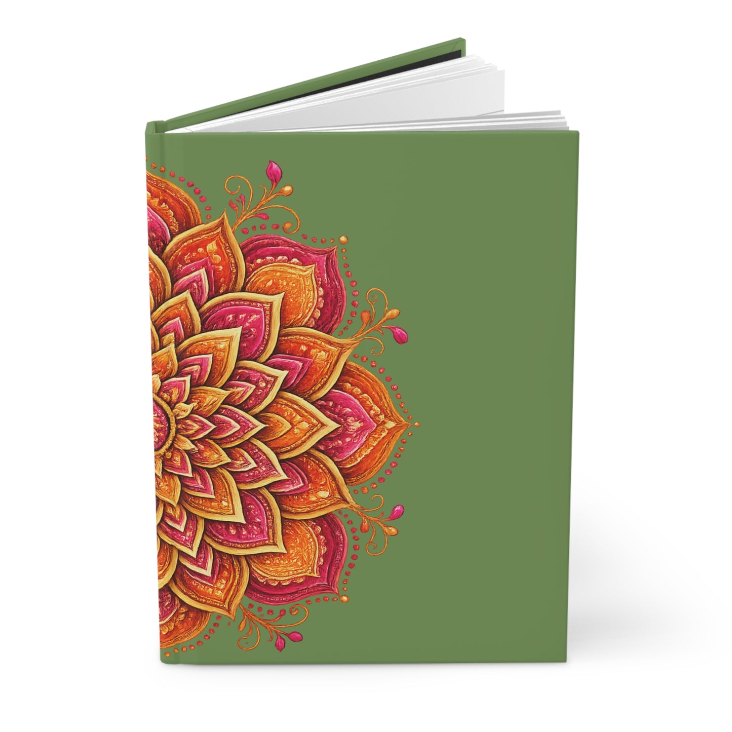 Green & Orange Mandala Lined Journal