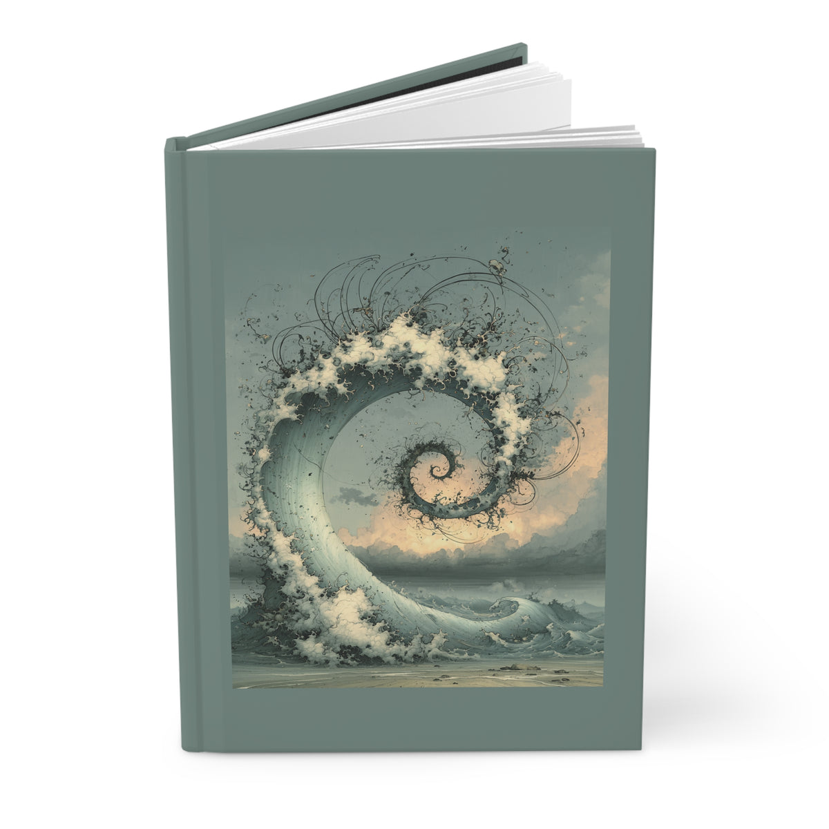 Journal Notebook, Hardcover Lined - Spiral Wave