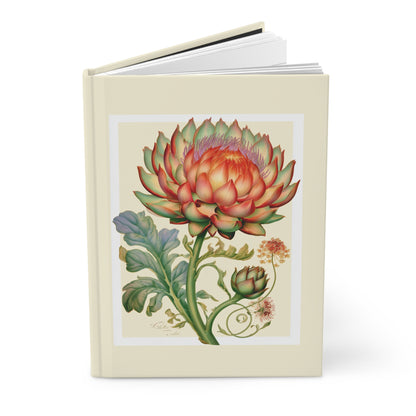 Journal Notebook, Hardcover Lined - Artichoke Flower in Bloom