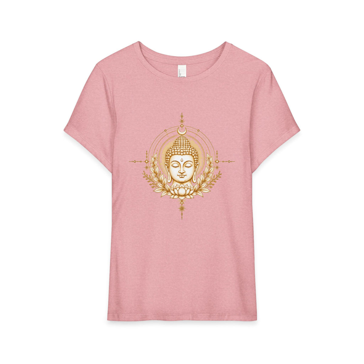T-Shirt, Short Sleeve Wide Neck Relaxed Fit - Buddha Mandala