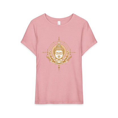 T-Shirt, Short Sleeve Wide Neck Relaxed Fit - Buddha Mandala