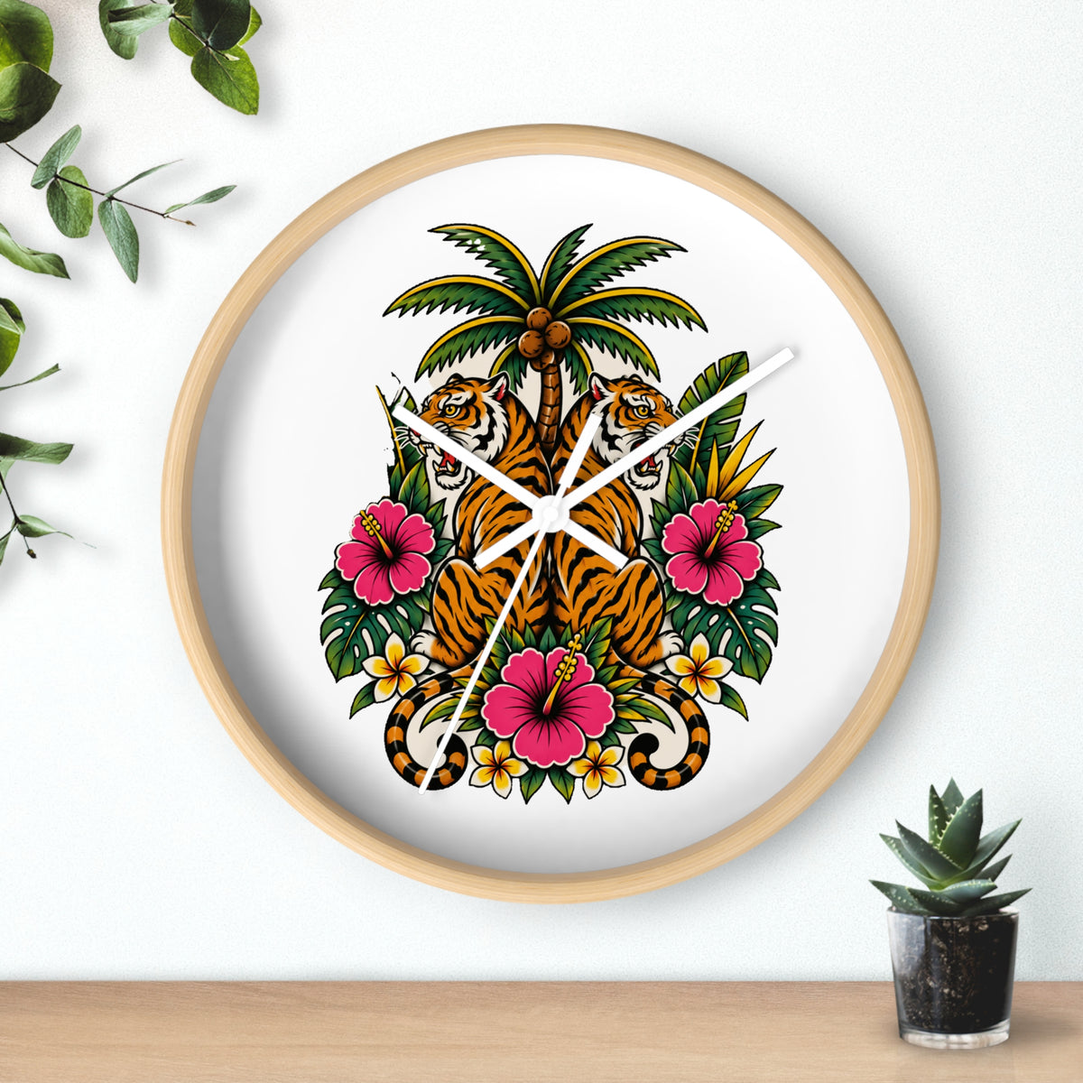Clock, Wall - Boho Tiger Tiger Bodhi Tree