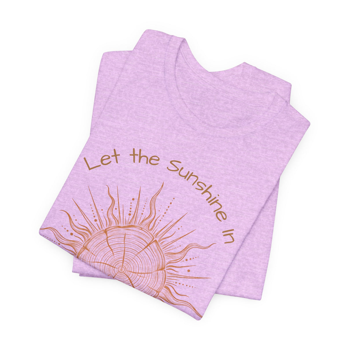 T-Shirt, Short Sleeve Boxy Crew Neck - Let the Sunshine In Sun Positive Vibes