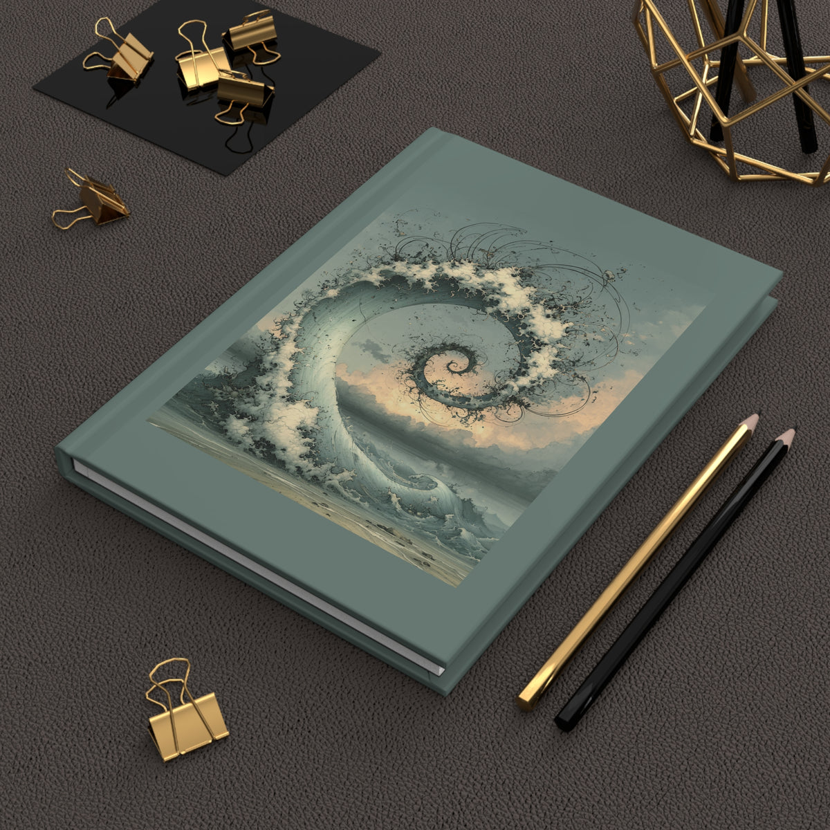 Journal Notebook, Hardcover Lined - Spiral Wave