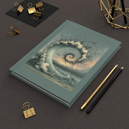 Journal Notebook, Hardcover Lined - Spiral Wave