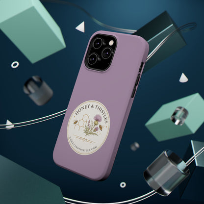 Floral Honey & Thistles Magnetic Phone Case — Impact-Resistant MagSafe-Compatible