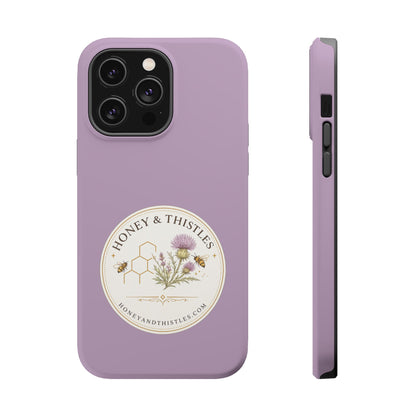 Floral Honey & Thistles Magnetic Phone Case — Impact-Resistant MagSafe-Compatible