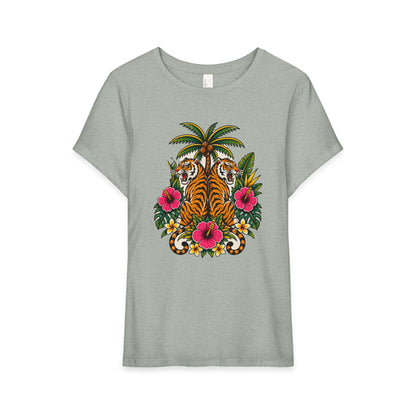 Tropical Tiger Floral Tee Shirt