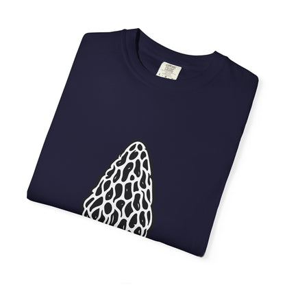 T-Shirt, Short Sleeve Boxy Crew Neck - Hand-Drawn Forager Morel Mushroom