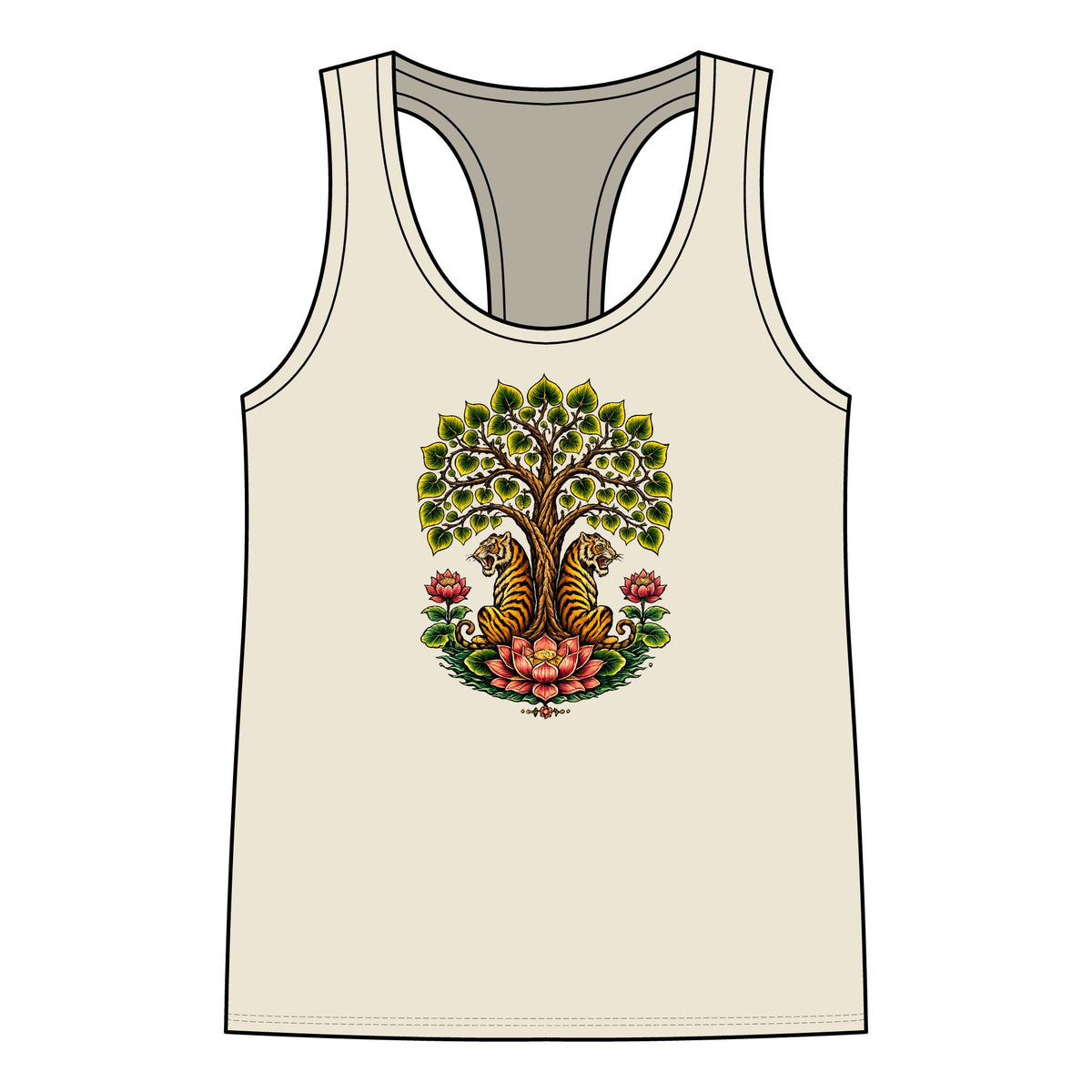Tank Top, Racerback - Boho Tiger Tiger Bodhi Tree