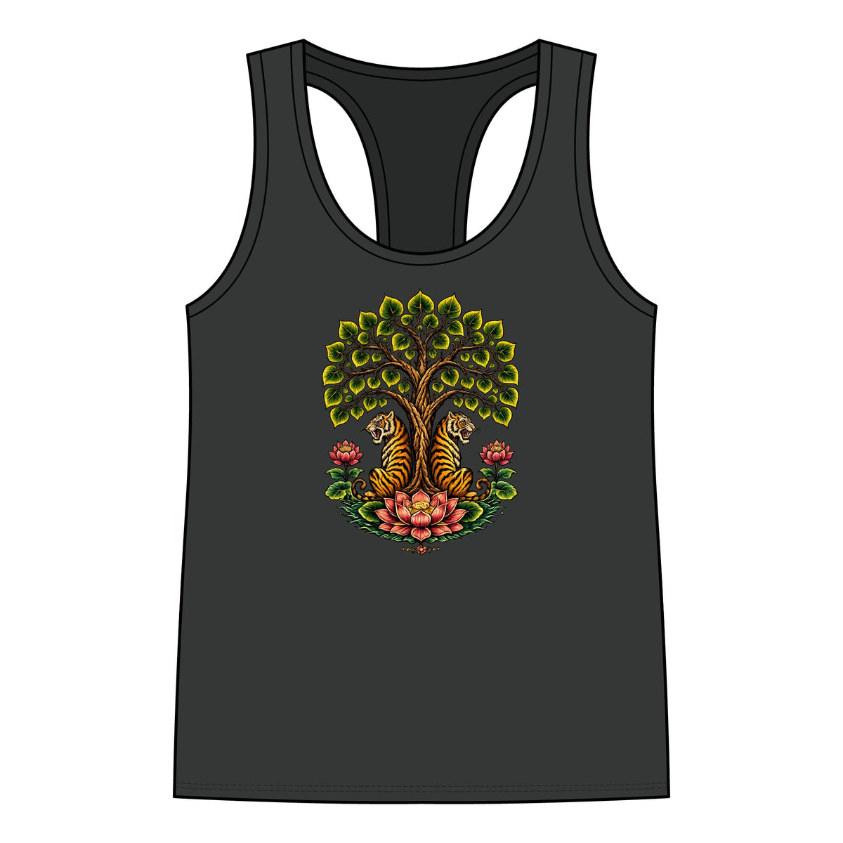 Tank Top, Racerback - Boho Tiger Tiger Bodhi Tree