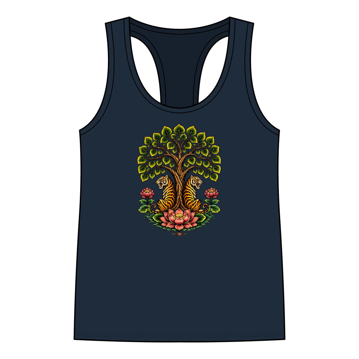 Tank Top, Racerback - Boho Tiger Tiger Bodhi Tree