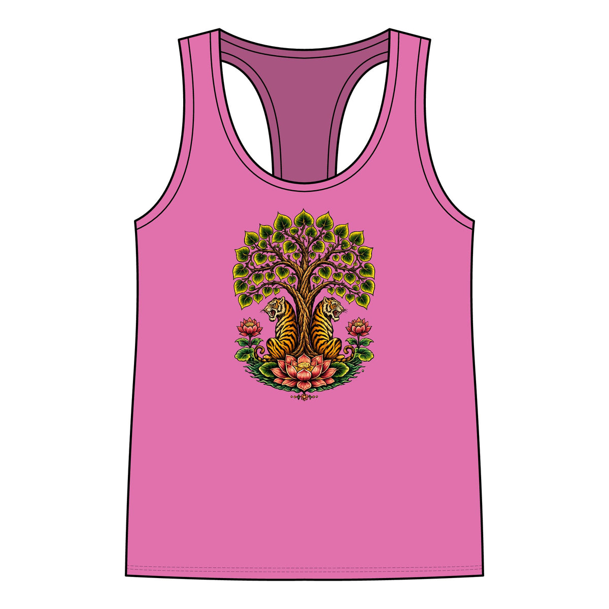 Tank Top, Racerback - Boho Tiger Tiger Bodhi Tree