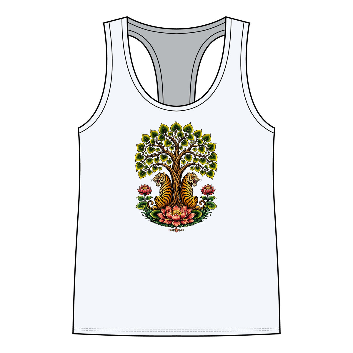 Tank Top, Racerback - Boho Tiger Tiger Bodhi Tree