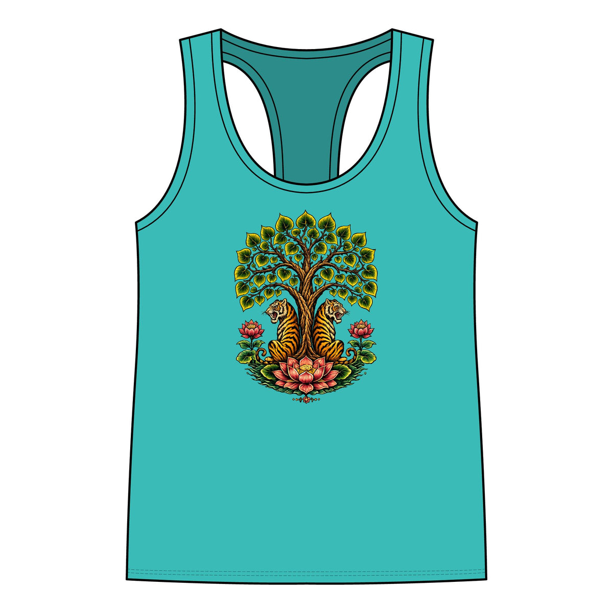 Tank Top, Racerback - Boho Tiger Tiger Bodhi Tree