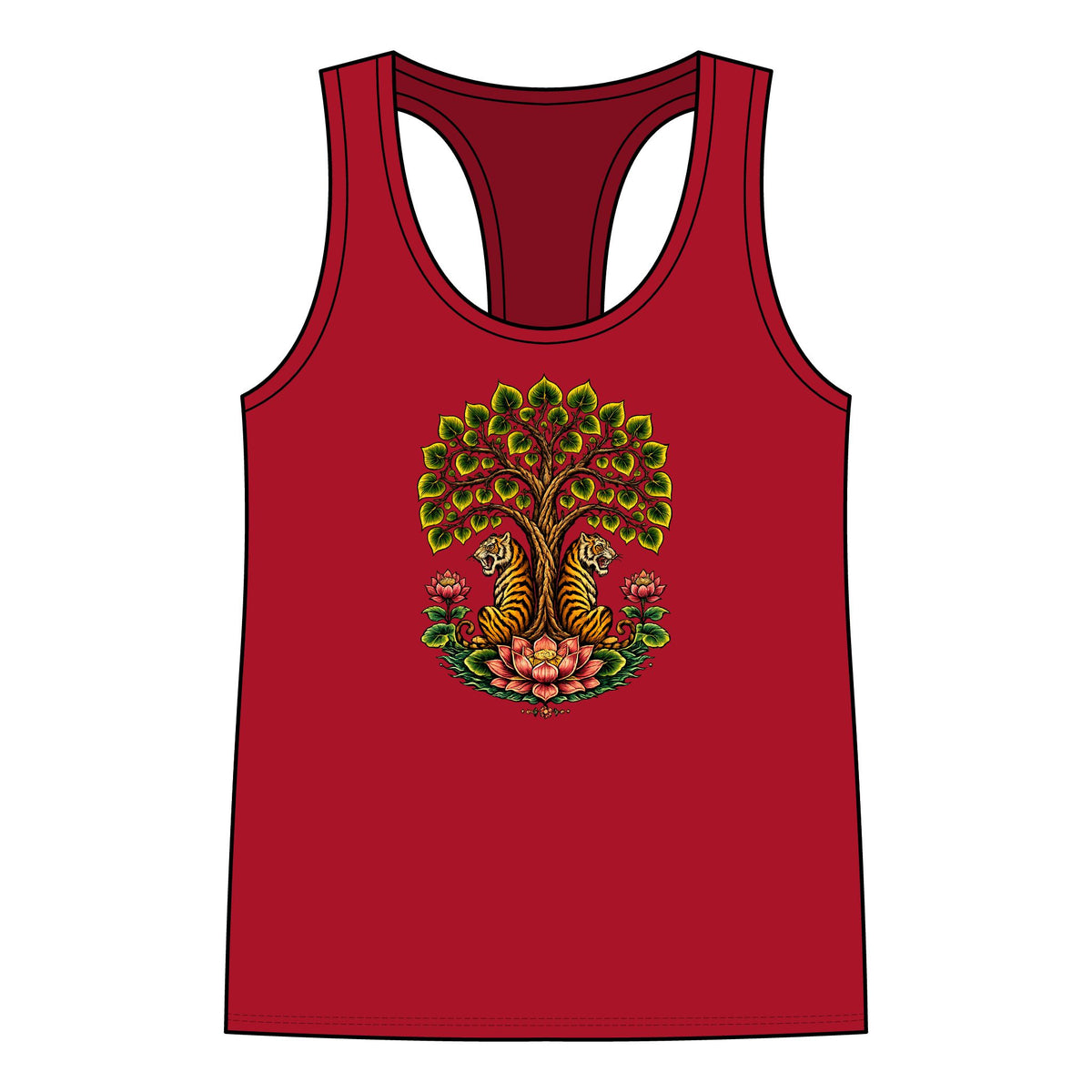 Tank Top, Racerback - Boho Tiger Tiger Bodhi Tree