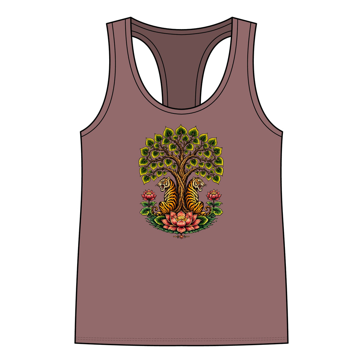Tank Top, Racerback - Boho Tiger Tiger Bodhi Tree