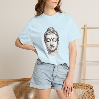 T‑Shirt, Short Sleeve Boxy Crew Neck - Mindful Zen Buddha Head