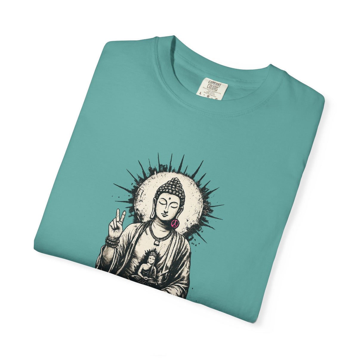 T-Shirt, Short Sleeve Boxy Crew Neck - Buddha "Let Go"