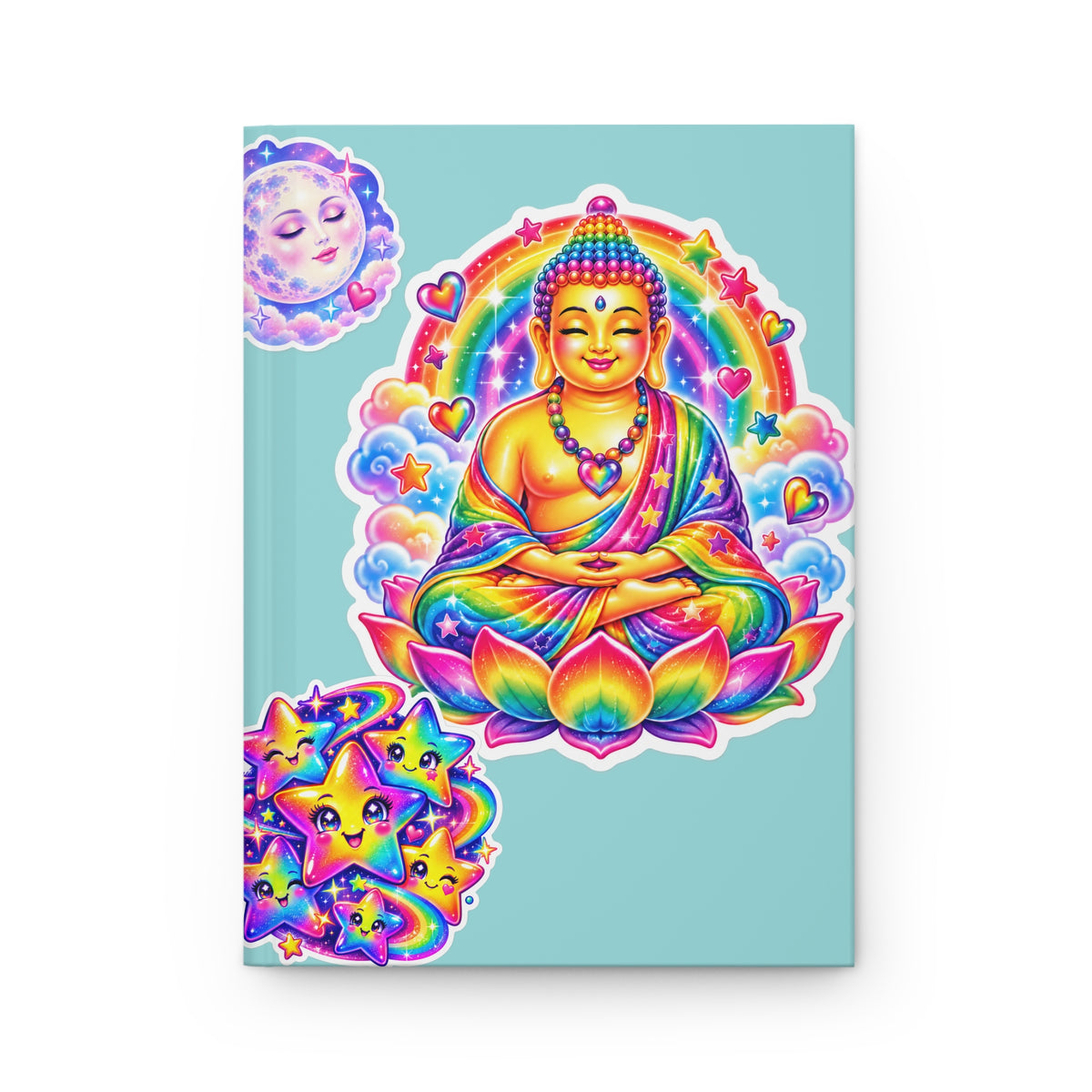 Journal Notebook, Lined Hardcover - 1980s Retro Stickers